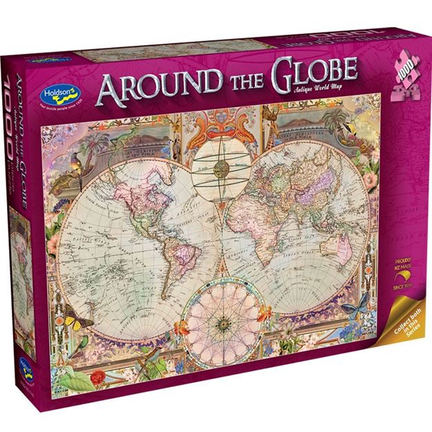 Antique World Map - Around the Globe 1000pc