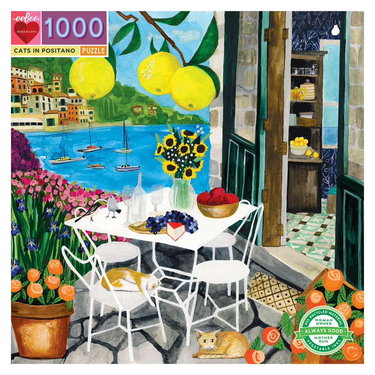 Cats In Positano - 1000pc eeBoo
