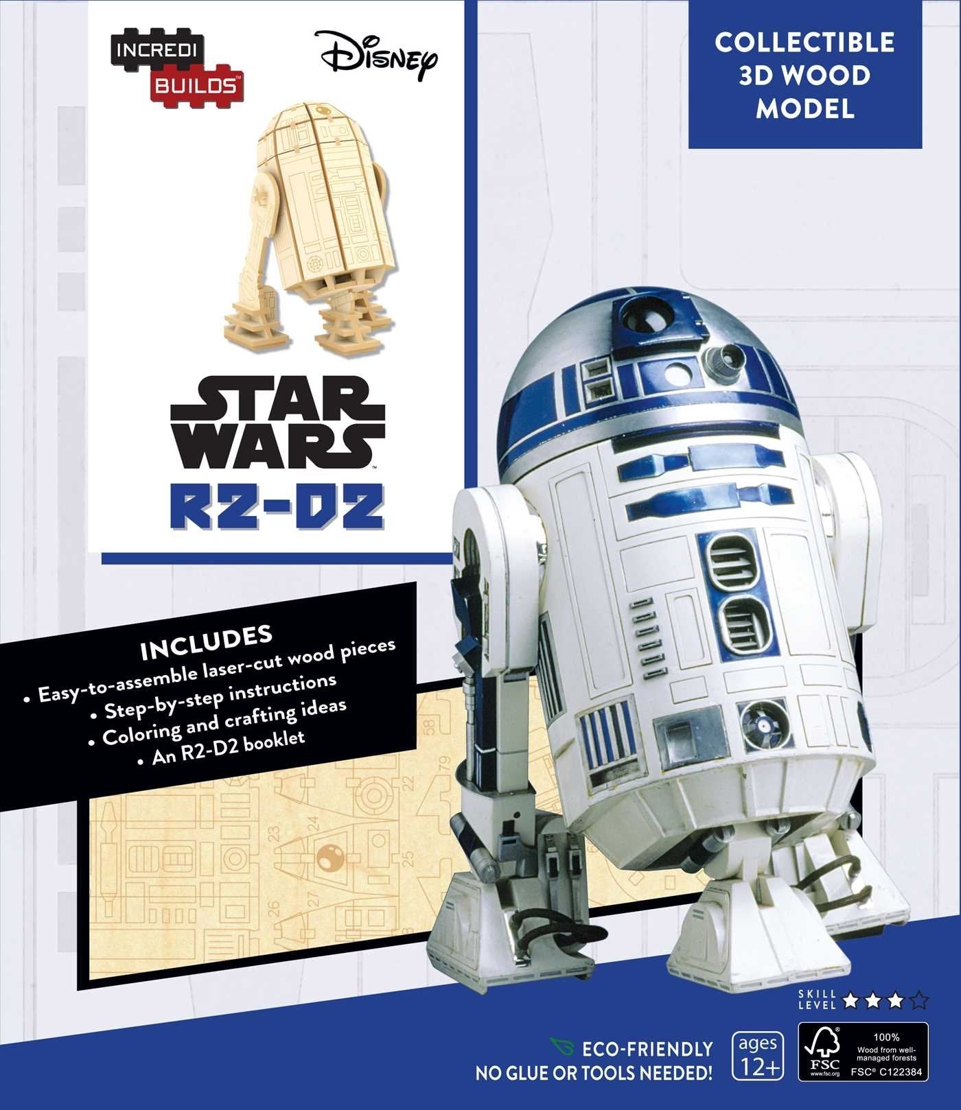 18" R2D2 - Star Wars the Last Jedi - Incredibuilds 3D Wood Model