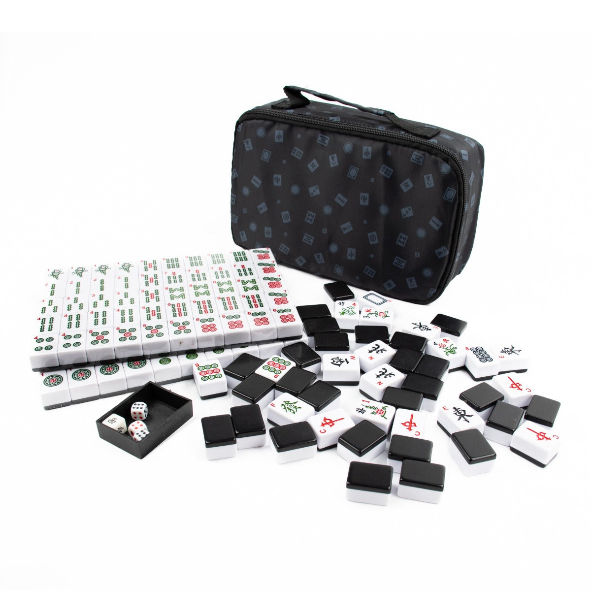 Mahjong Travel Case - Classic Set w/ Black Tiles - LPG