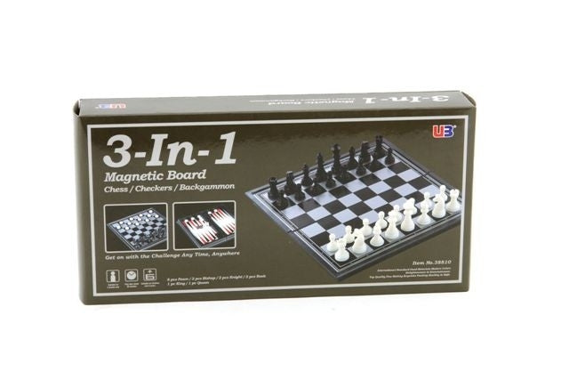 Magnetic Games- 3in1 14Inch- Chess/Chk/Back