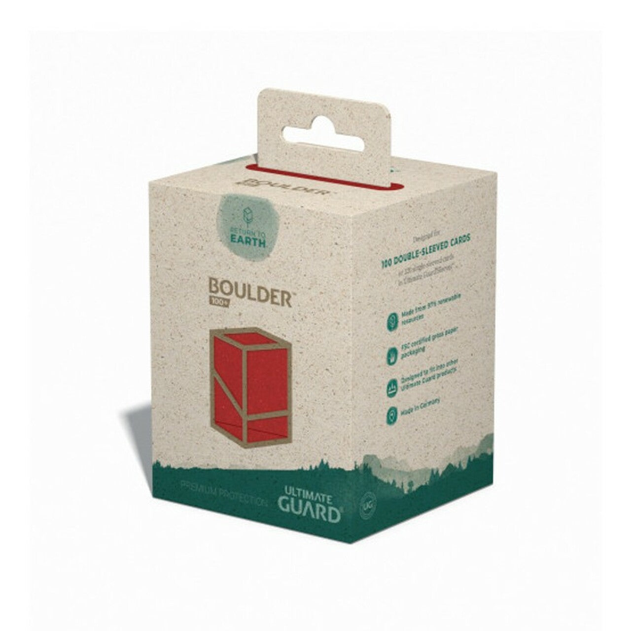 Red Deck Box - 100+ Standard Size - Ultimate Guard Return to Earth Boulder