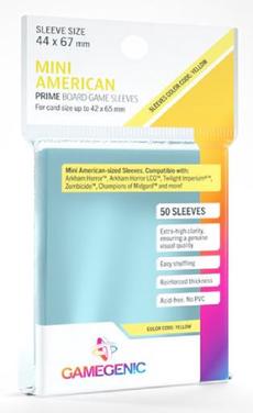 Prime Mini American Board Game Sleeves (44mm x67mm) (50 Sleeves Per Pack) - Gamegenic