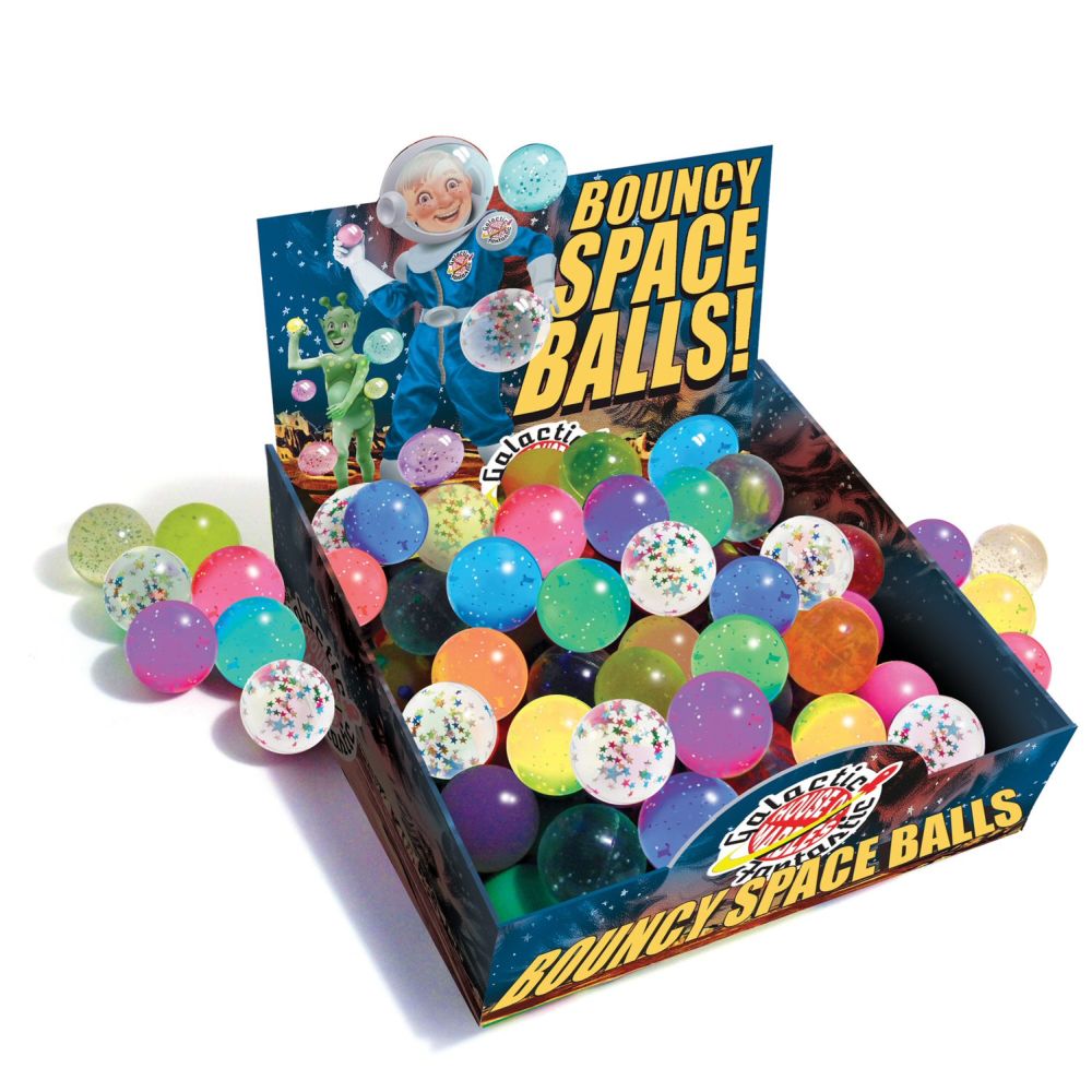 Bouncy Space Balls - 4cm Diameter - Assorted Colours