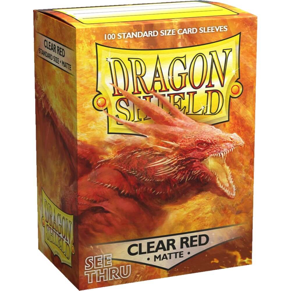 63x88 Clear RED MATTE Sleeves - Dragon Shield - Box 100
