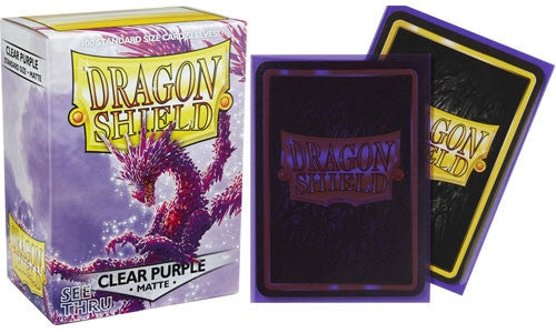 63x88 Clear Purple MATTE Sleeves - Dragon Shield - Box 100
