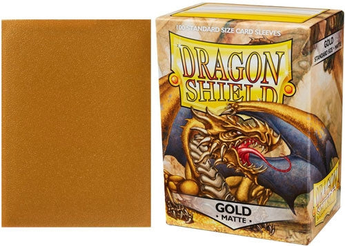 63x88 Gold MATTE Sleeves - Dragon Shield - Box 100
