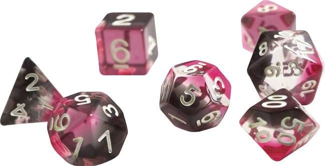7-set TR PKBLCLwh Dice in Tube - Sirius Dice