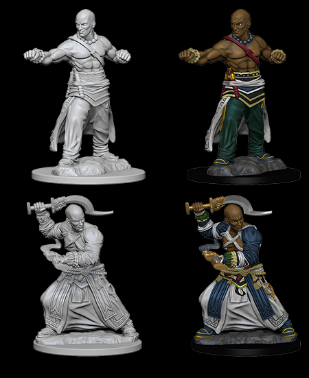 Human Male Monk - Pathfinder Deep Cuts Unpainted Miniatures