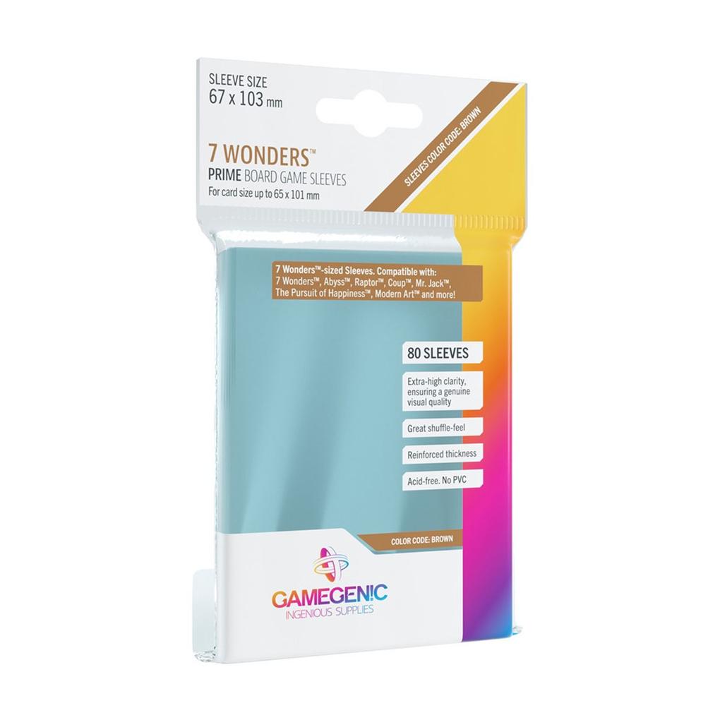 Prime 7 Wonders/Abyss Board Game Sleeves (67mm x 103mm) (80 Sleeves Per Pack) - Gamegenic