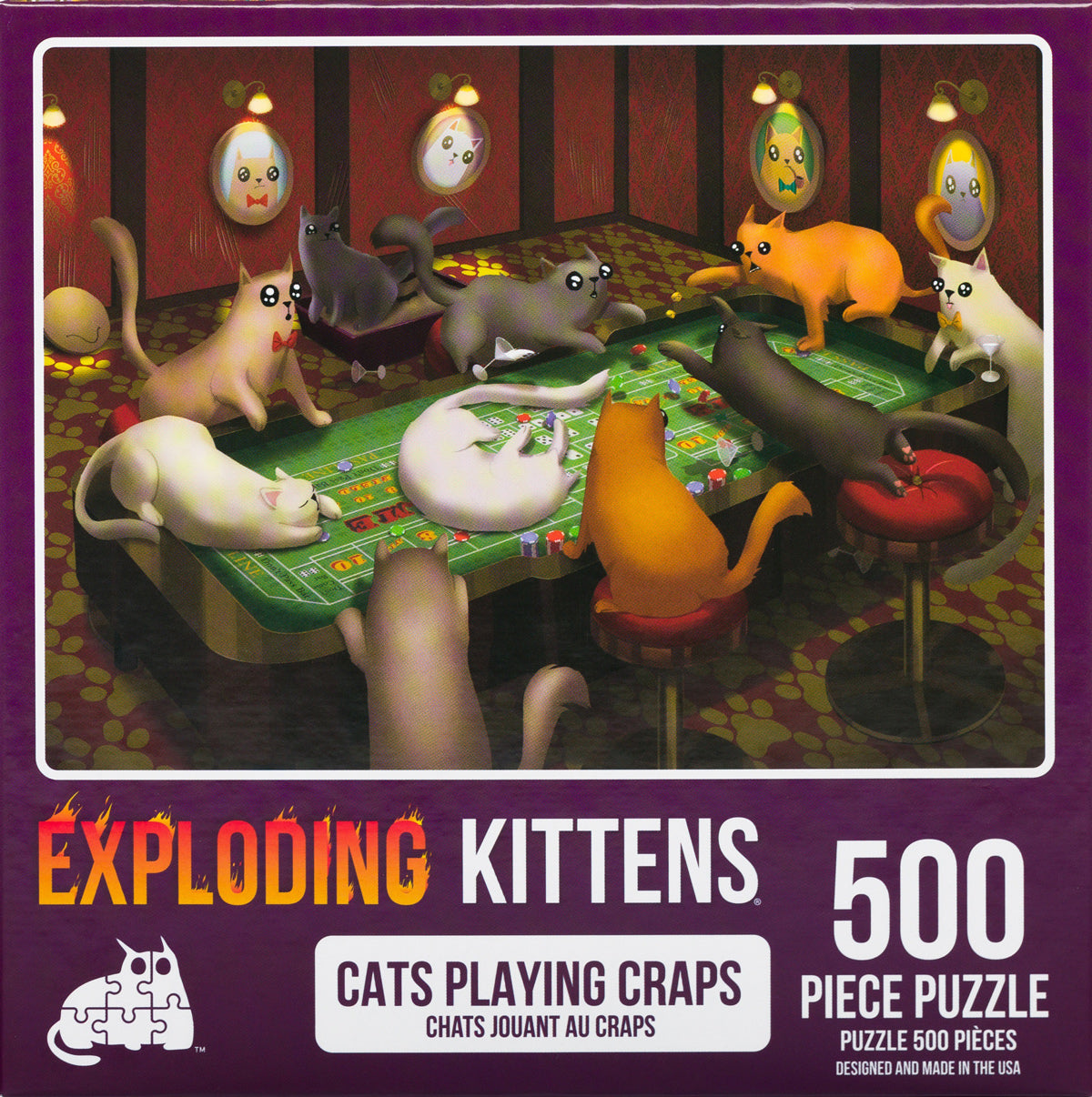 Cats Playing Craps - Exploding Kittens Puzzle 1000pc