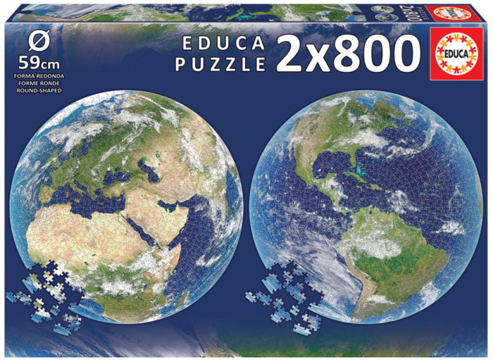 Planet Earth Round Puzzle 2 x 800pc