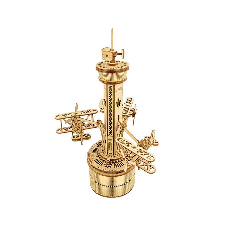 MUSIC BOX AIRPLANE CONTROL TOWER - ROBOTIME