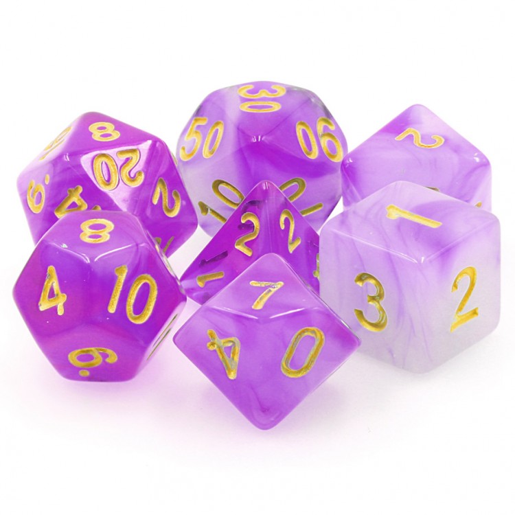 Amethyst Dream - Purple Haze - Translucent - 7-Set TMG RPG Dice