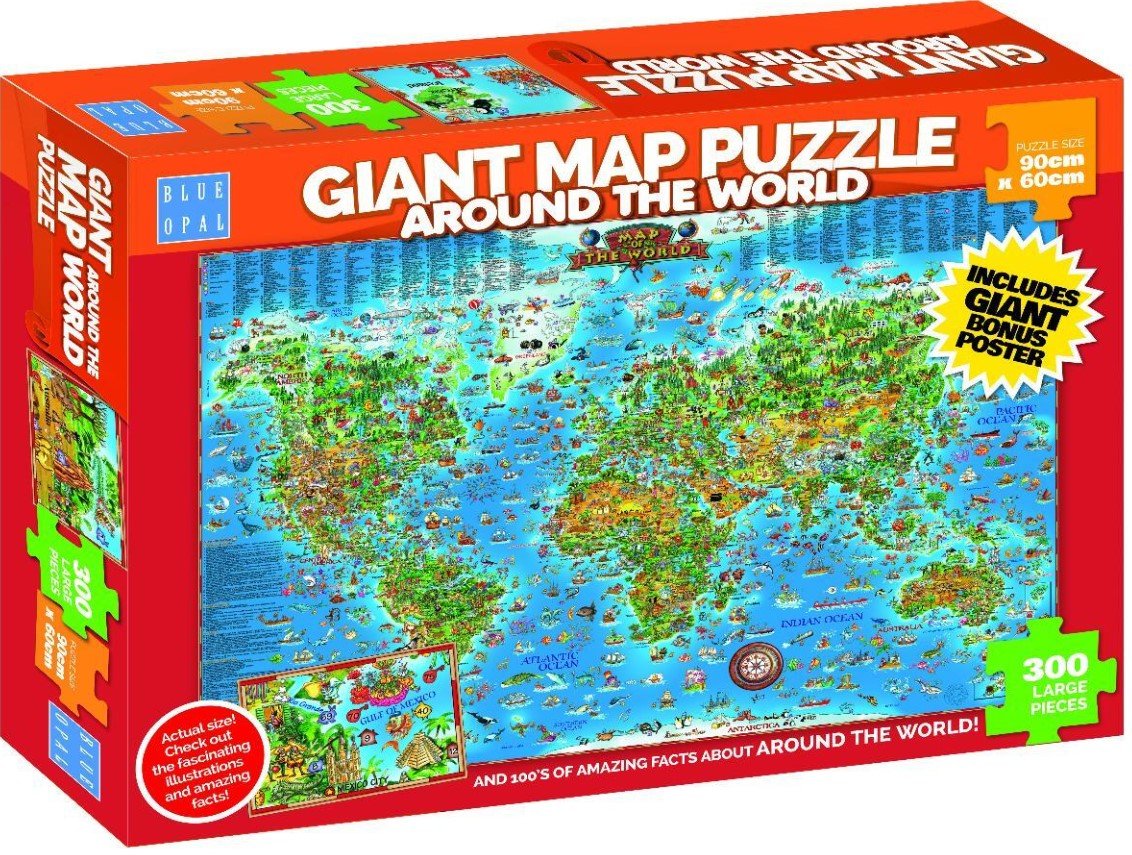 Around the World Giant Map 300pc