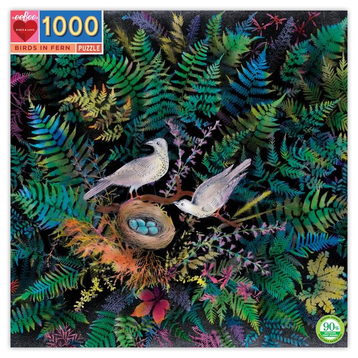 Birds in Fern - 1000pc eeBoo