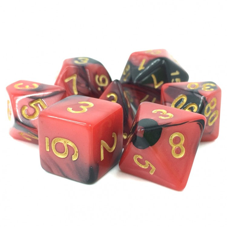 Blood Pact - Red/Black - Fusion - 7-Set TMG RPG Dice