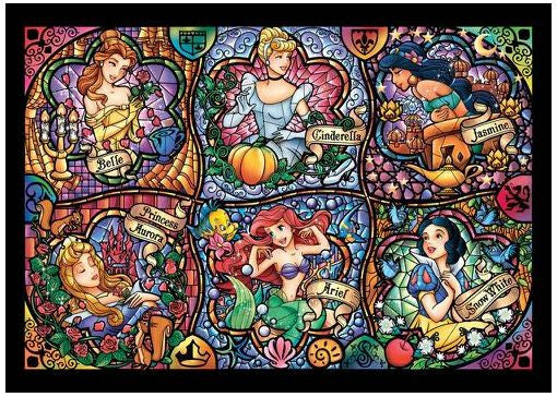 Brilliant Princess Stained Glass Puzzle 500 pieces - Tenyo Puzzle Disney