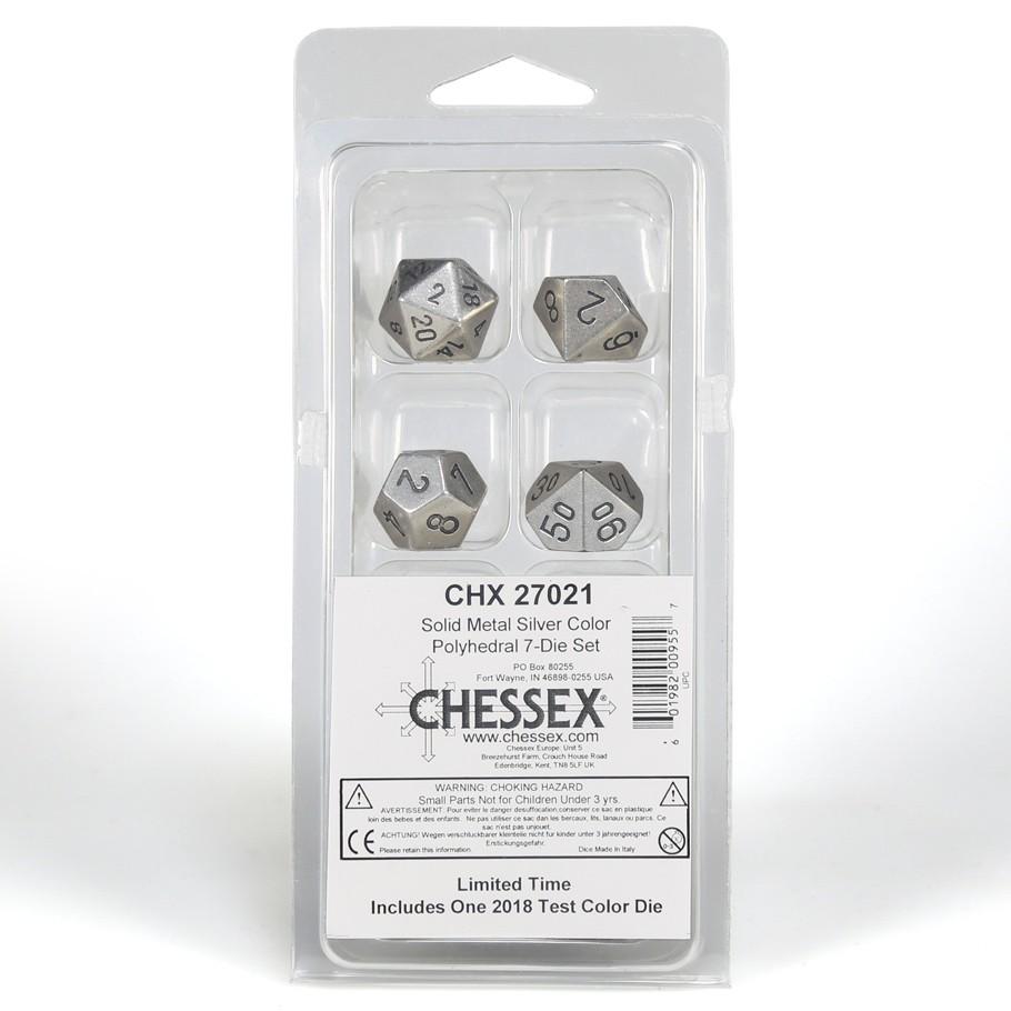 CHX27021 Solid Metal Silver 7-Die Set Chessex