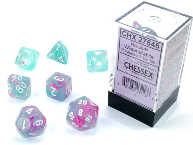 CHX27545 Luminary Wisteria wh Polyhedral 7-Die Set Chessex