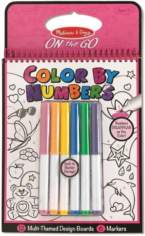 Color by Numbers Book - Pink - M&D - On The Go