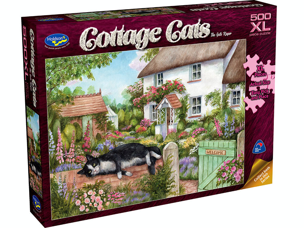 Cottage Cats The Gate Keeper 500pc XL HOLDSONS