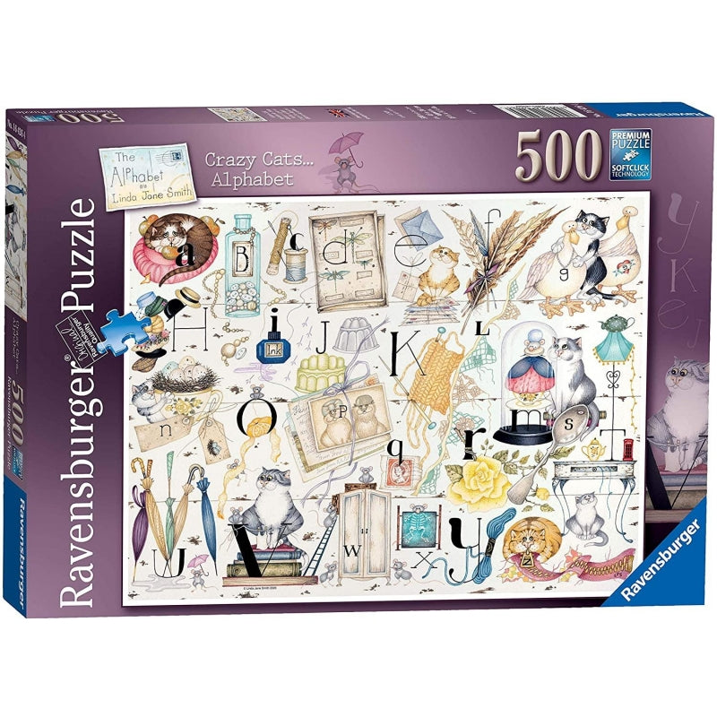 Crazy Cats Alphabet 500pc