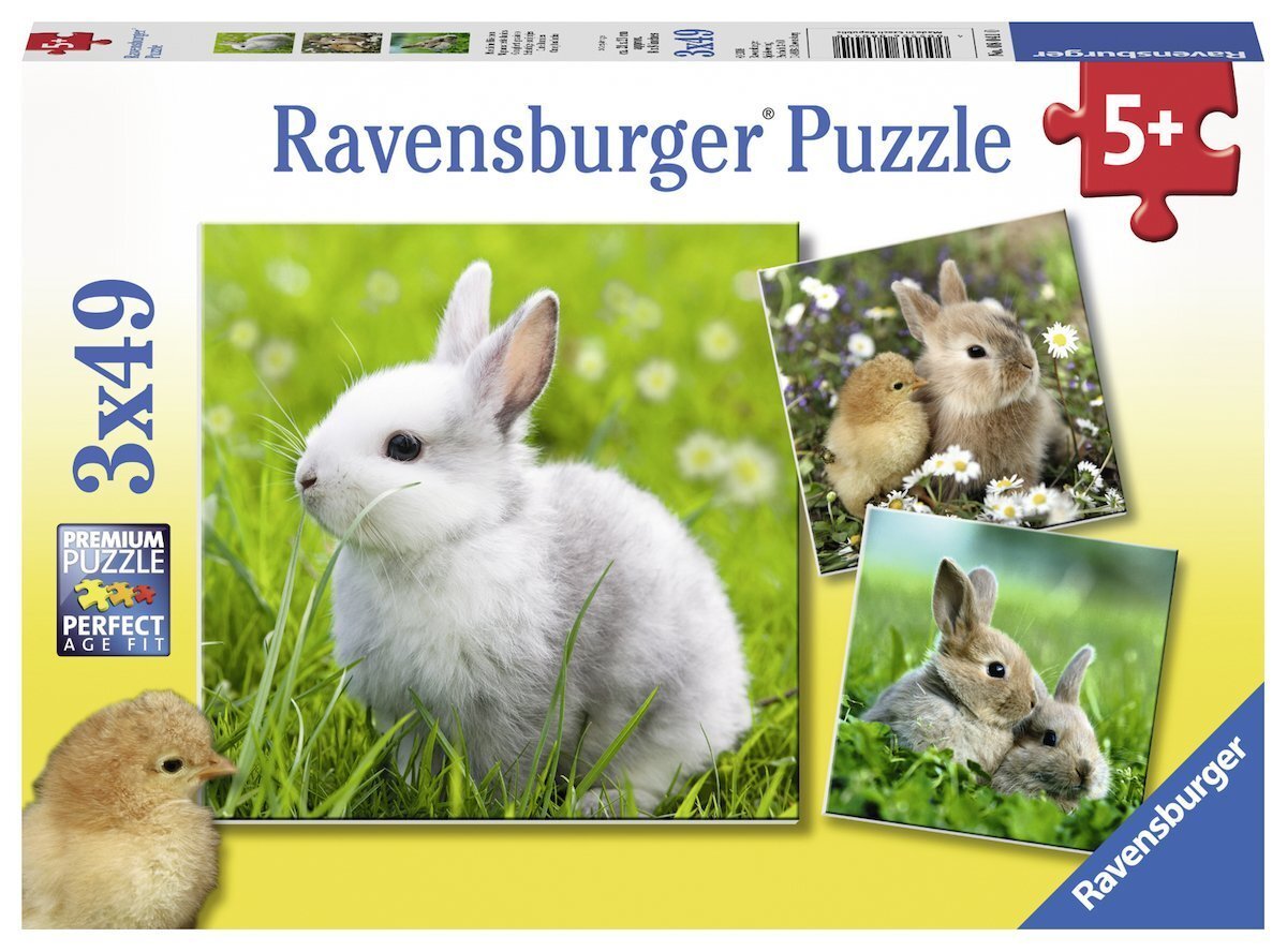Cute Bunnies Puzzle 3x49pc