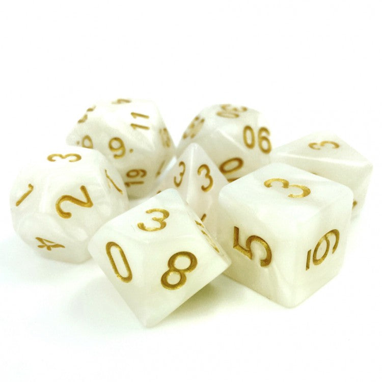 Divine Light - White Pearl - Opaque - 7-Set TMG PRG Dice