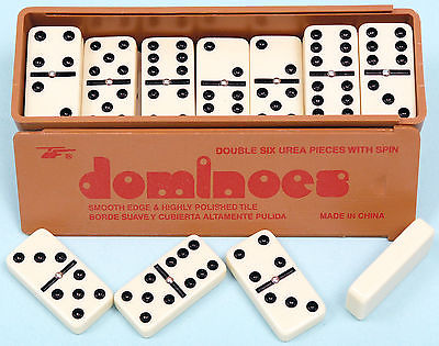 Double 6 Wooden Box Urea Pieces - Dominoes