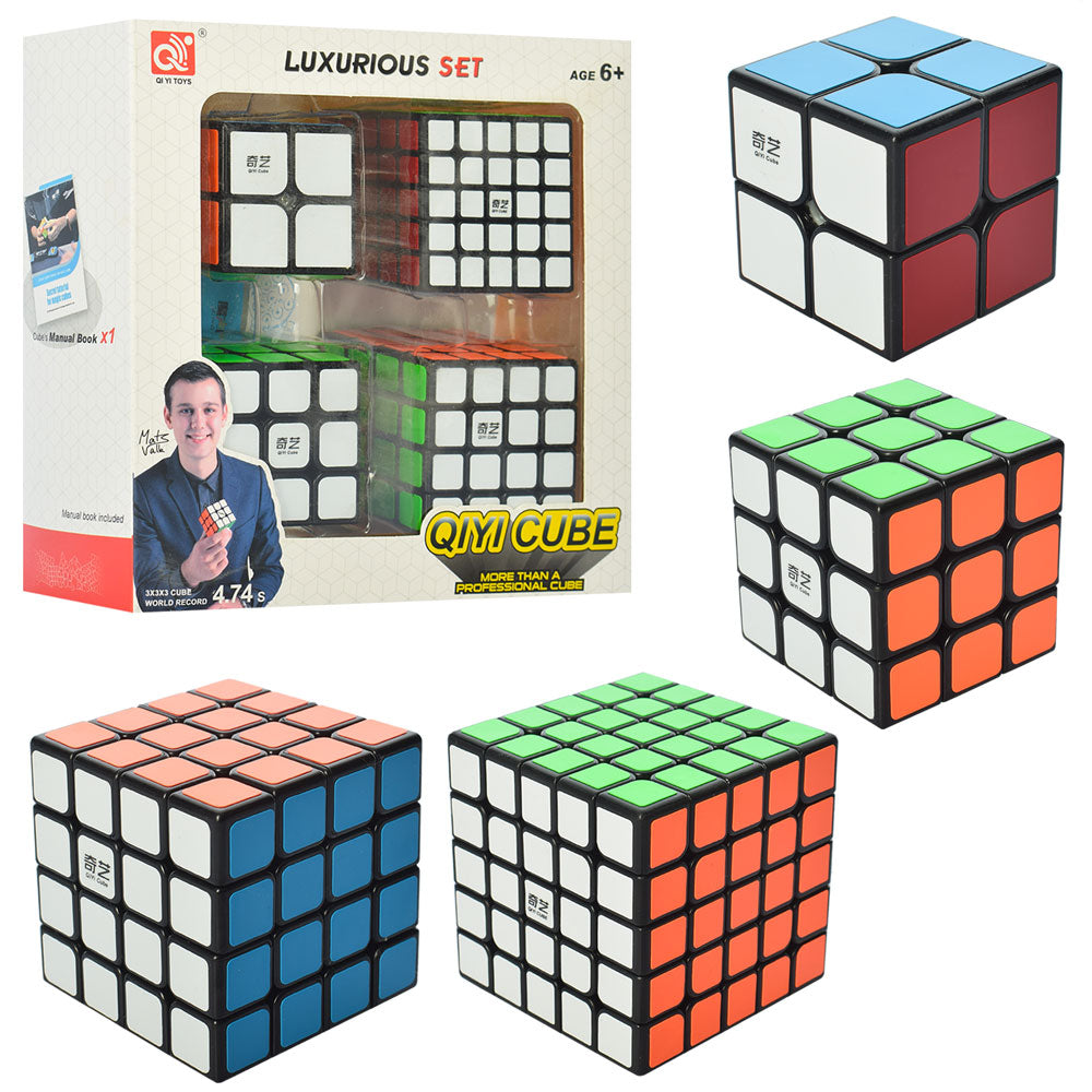 Set of 4 Cubes - Black 2x2, 3x3, 4x4, 5x5