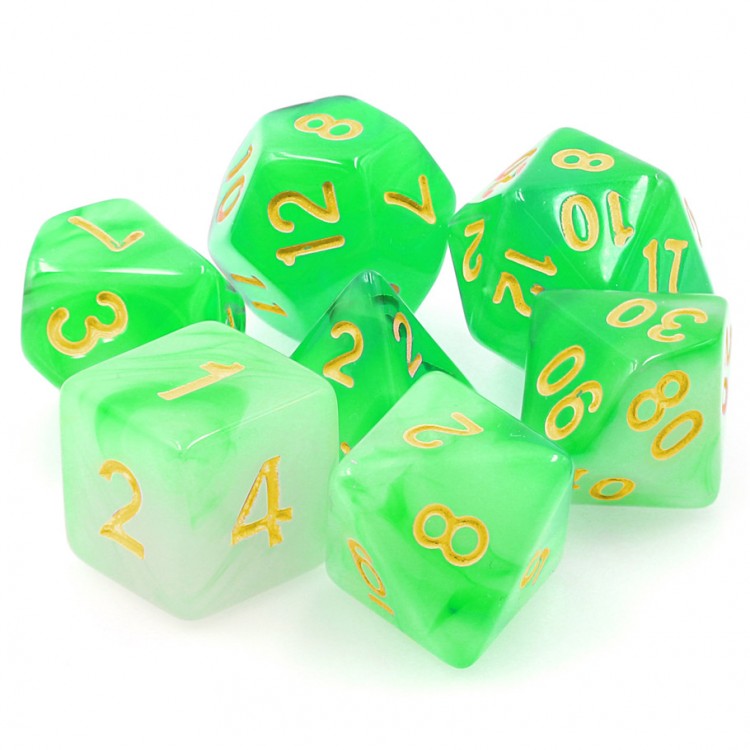 Eldritch Gaze - Green Haze - Translucent - 7-Set TMG RPG Dice