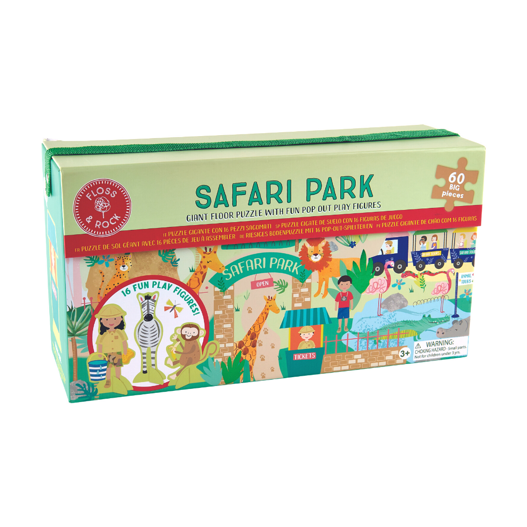 Safari Giant Floor Puzzle w/ figures - 60pc