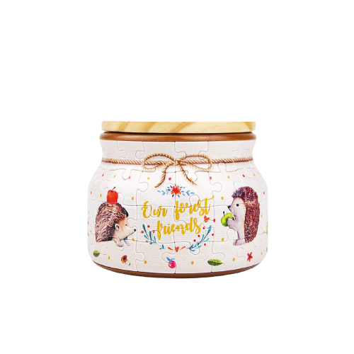 Hedgehog & Apple - Puzzle Jar 64p