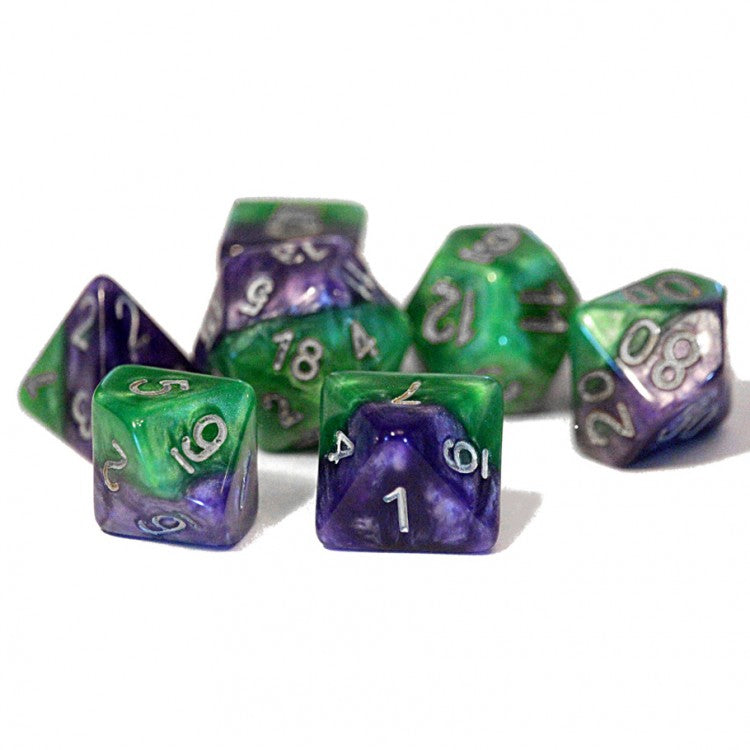 Halfsies Dice Joker Dice - Upgraded Dice Case (Set of 7 Polyhedral Dice)