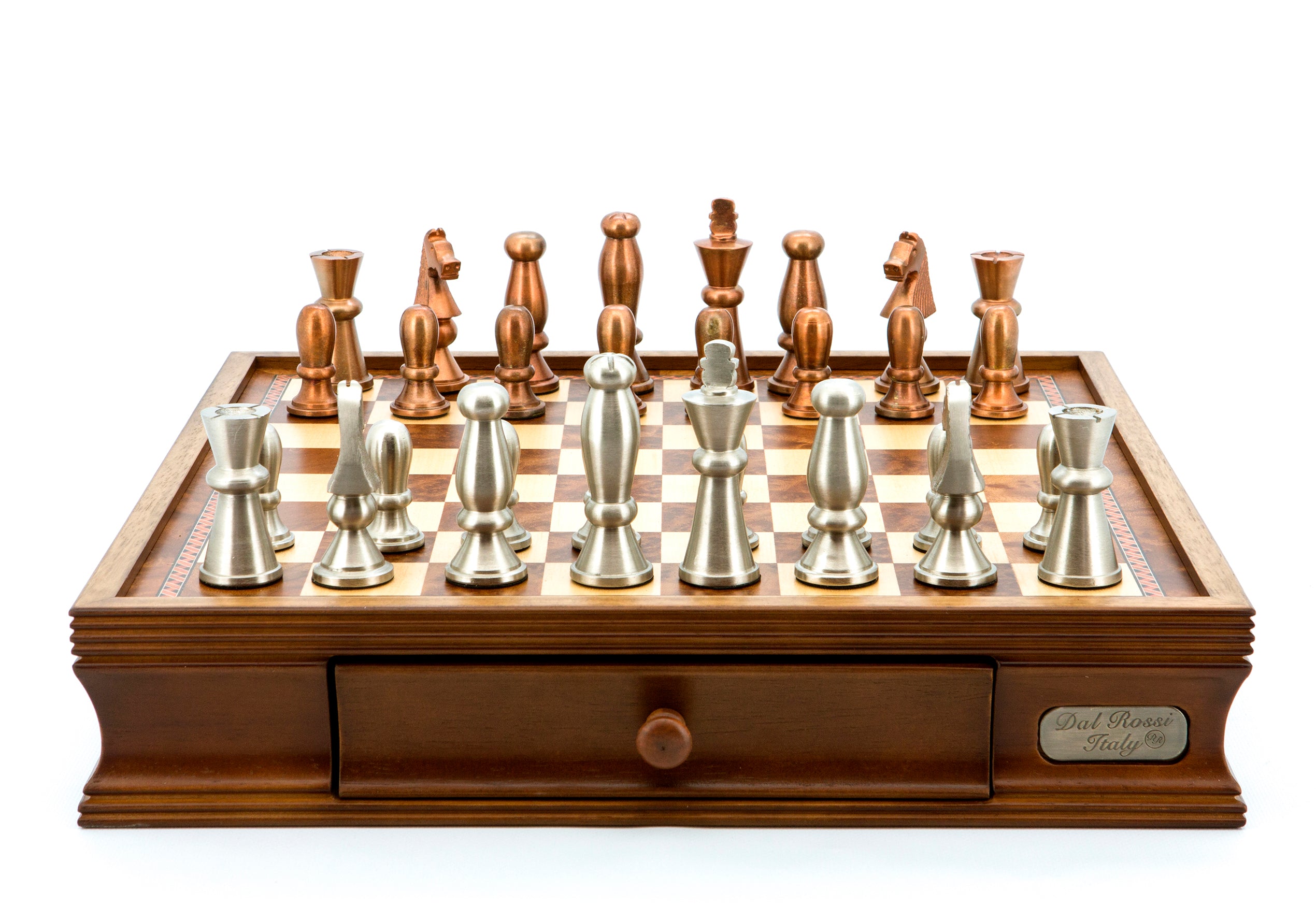 L44428DR - 40cm Copper & Silver Metal Chess SET