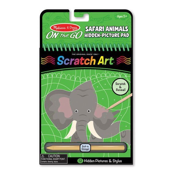 Scratch Art - Safari Animals Hidden-Picture Pad - M&D - On The Go
