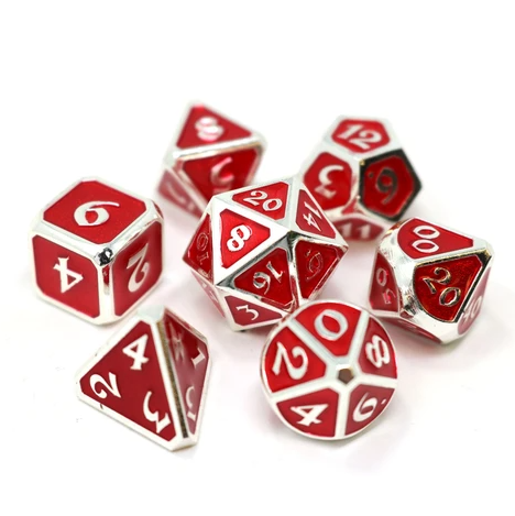 Mythica Platinum Ruby- Die Hard Dice Metal Set Polyhedral