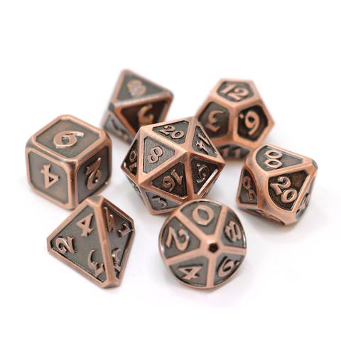 Mythical Battleworn Copper Die Hard Dice Metal Set Polyhedral