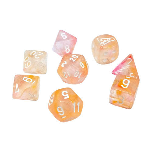 CHX30041 Supernova/White Nebula LabDice in Tube 7-Die Set Chessex