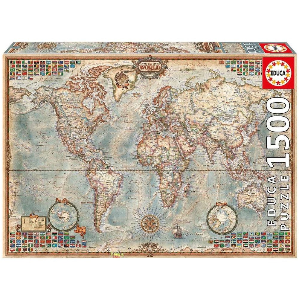Political Map Of The World 1500Pc