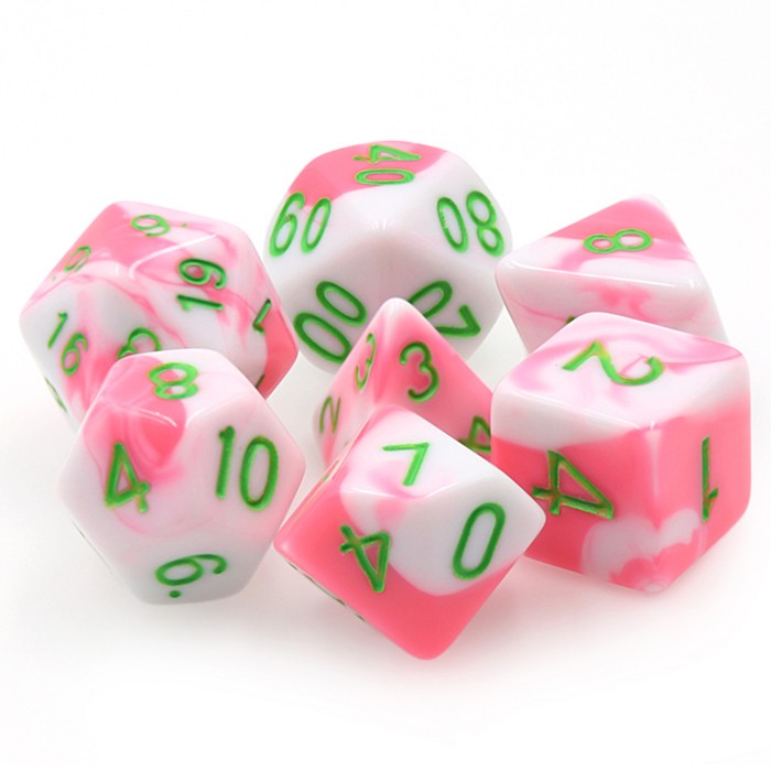 Phantasma - Pink/White - Fusion - 7-Set TMG RPG Dice
