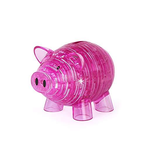 Pink Piggy Bank - 3D Crystal Puzzle