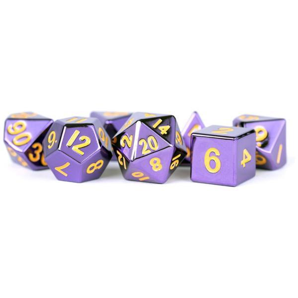 Purple Painted - MDG Metal Polyhedral Dice Set