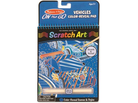 Scratch Art Color-Reveal Pad - Vehicles - M&D - On The Go