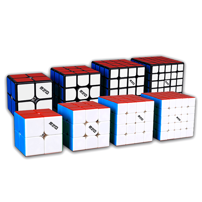 Set of 4 Magnetic Cubes - Black 2x2, 3x3, 4x4, 5x5