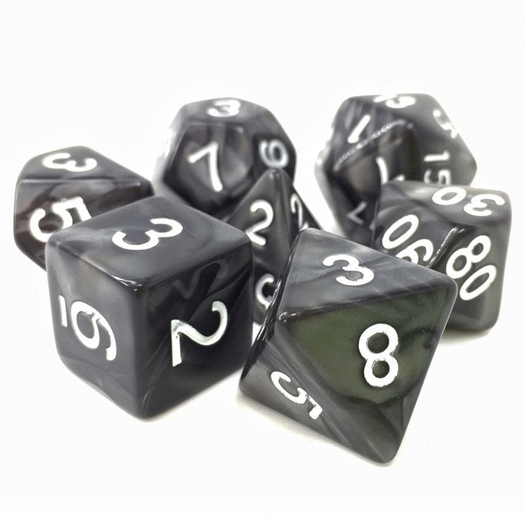 Shadow Strike - Black Pearl - Opaque - 7-Set TMG RPG Dice