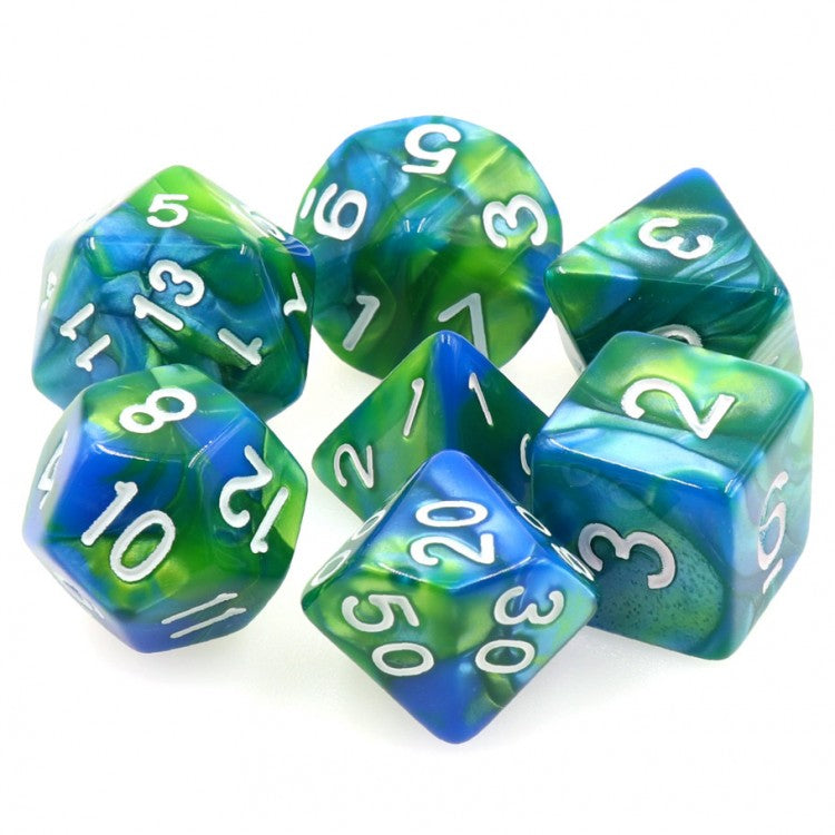Sirens Call - Blue/Green - Fusion - 7-Set TMG RPG Dice