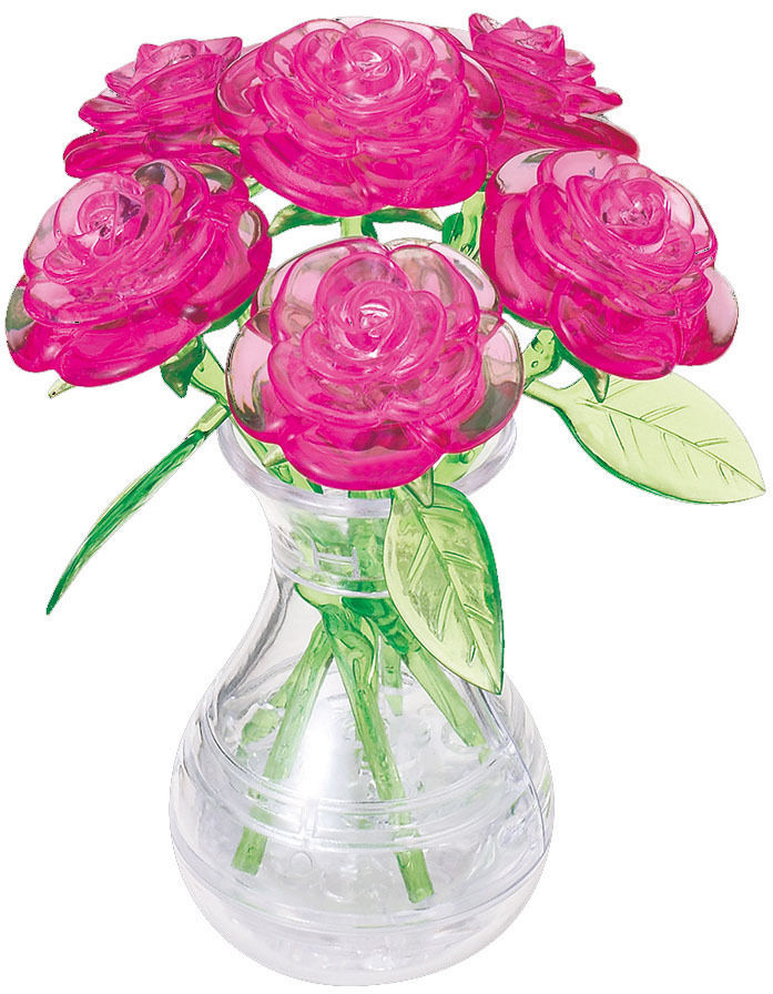 Six Roses (Pink) - 3D Crystal Puzzle