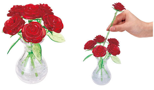 Six Roses (Red) - 3D Crystal Puzzle